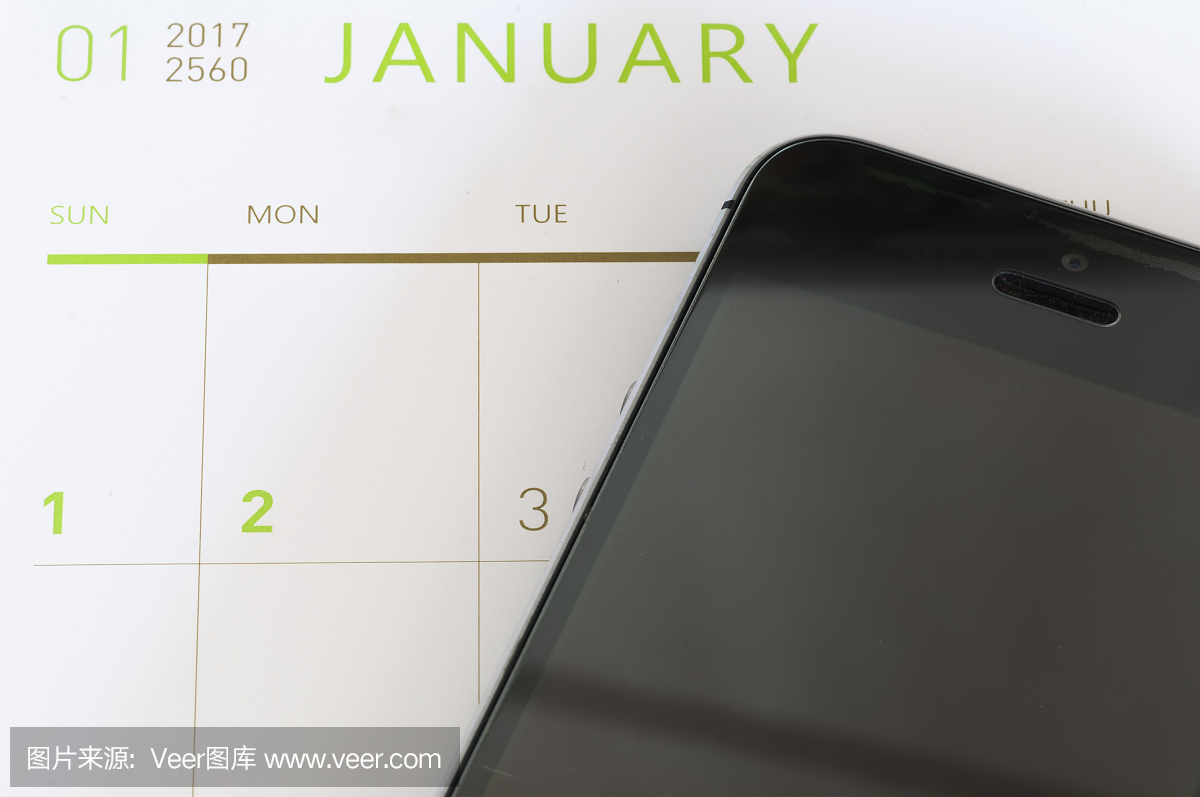 5、日歷配智能手機,新年上班時間